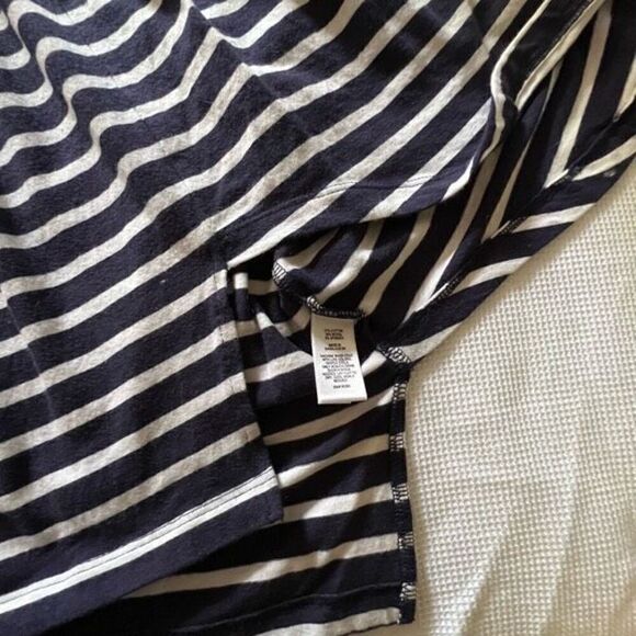 Express Navy Blue & White Striped Midi T-Shirt Dress - S - Picture 4 of 4